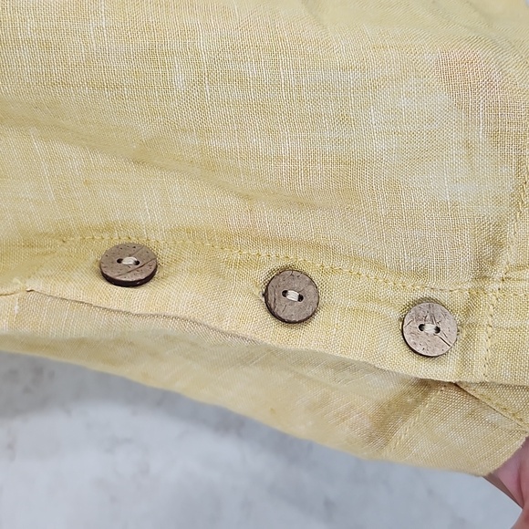 Cynthia Rowley Ladies Size Medium Cap Sleeve Linen Tee Shirt Button Detail New - Picture 5 of 9
